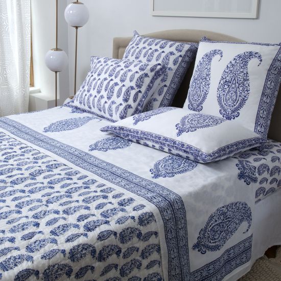 Malabar Paisley Bedding Collection - Deep Blue